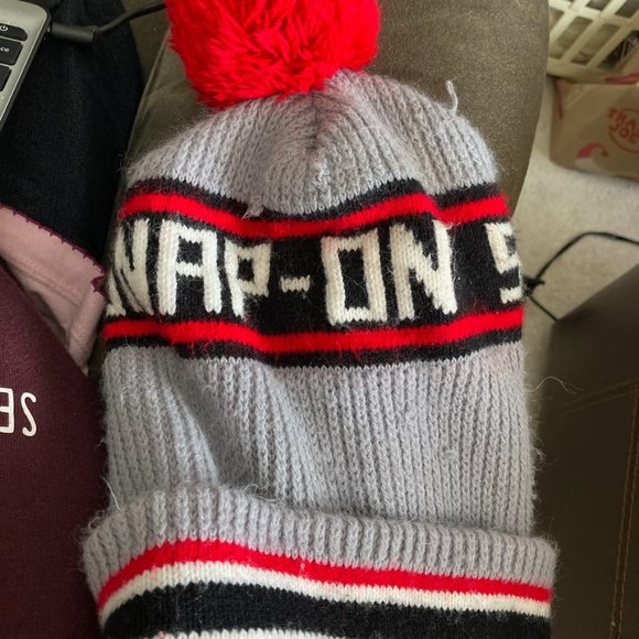 5/20🔴Kid boysYoung Man Blue Winter Coat Size XL 18-20 &Beanie Snap-On Gray Hat - Picture 9 of 11